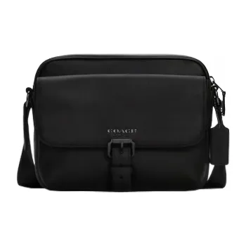 COACH Hudson Pebbled Leather Shoulder Bag Crossbody Bag Medium Size Men's Black