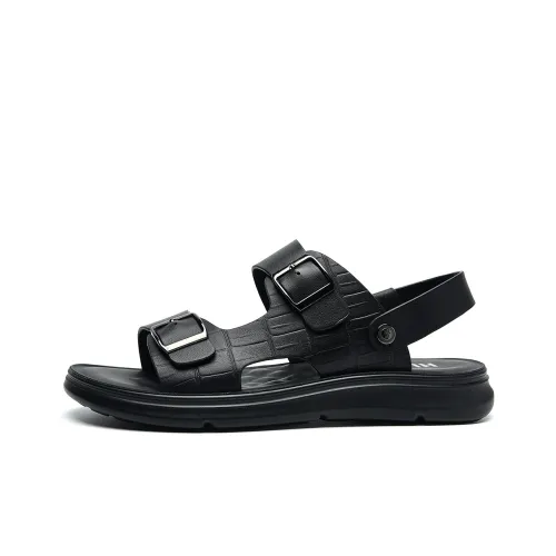 HLA Beach Sandals Men Black