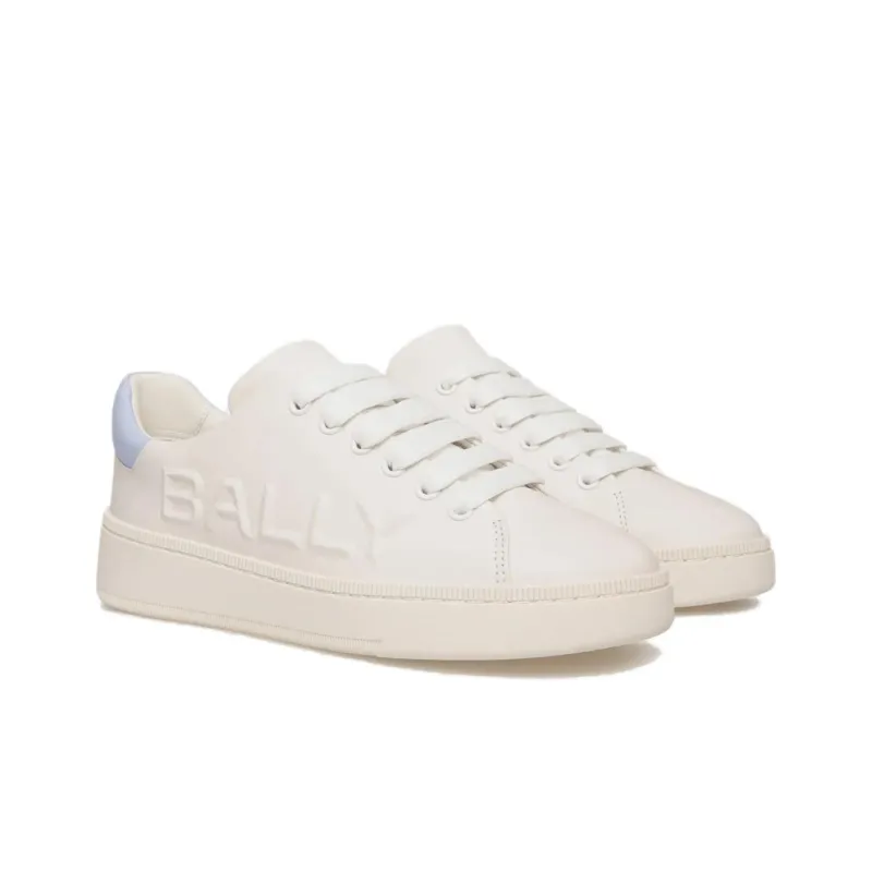 BALLY Low Top Skateboard Shoes Women's White Blue-2