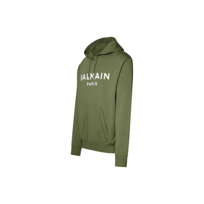 BALMAIN Logo Printed Drawstring Hoodie-2