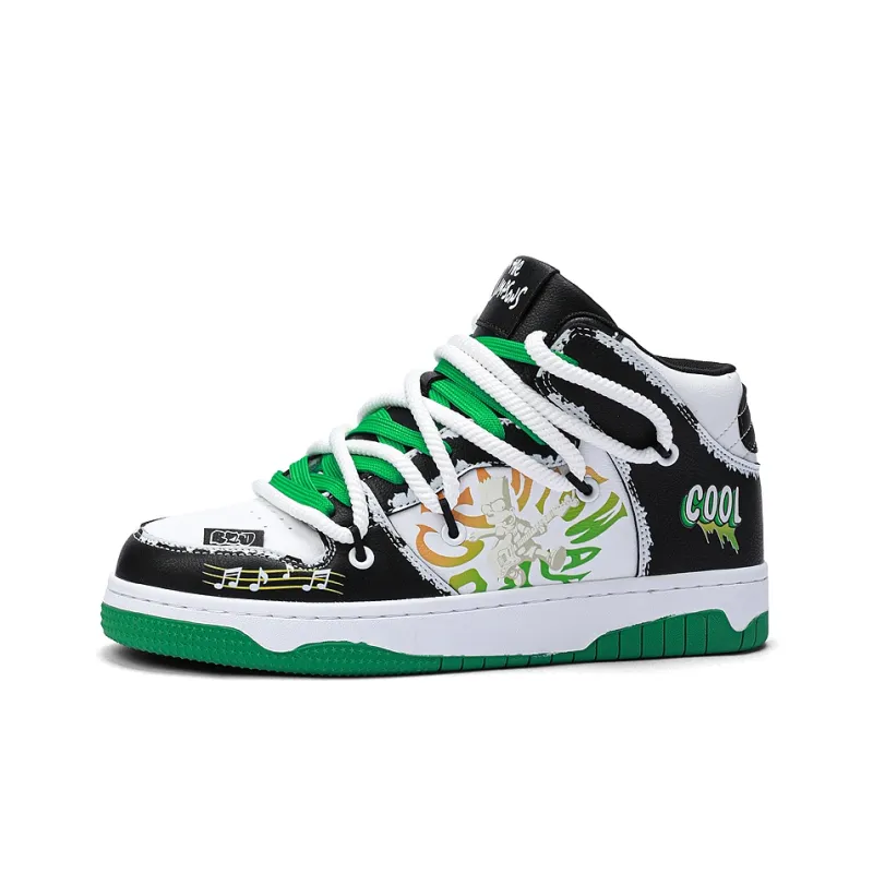 The Simpsons Slip-Resistant Cushioning Wear-Resistant Height Increasing High-Top Skateboard Shoes Unisex-7