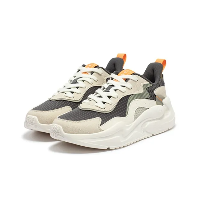 361° Yunshu 4.0 Abrasion Resistant Slip Resistant Low Top Running Shoes Men's White Gray Beige-2