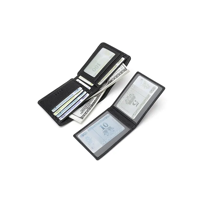 ELLE HOMME Cow Leather Wallet Regular Men's Black-3