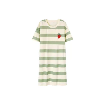 Pretty Lady Nightgown Women's Stripes Strawberry