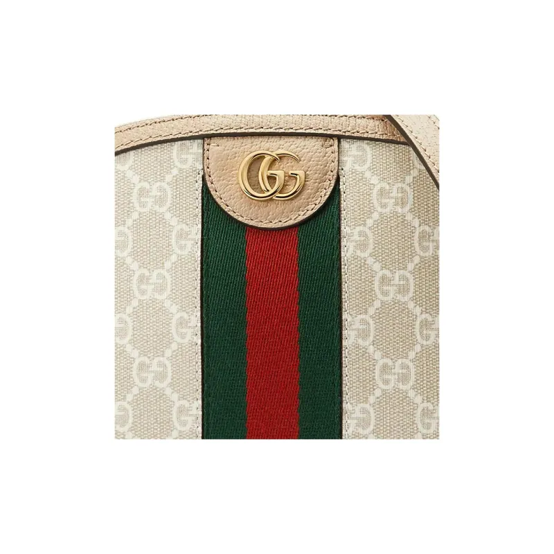 GUCCI Ophidia Canvas With Leather Canvas Bag Crossbody Bag Small Size Women's Beige/White-7