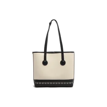 MICOCAH PU Stitched Canvas Tote Handbag, Shoulder Bag Women's