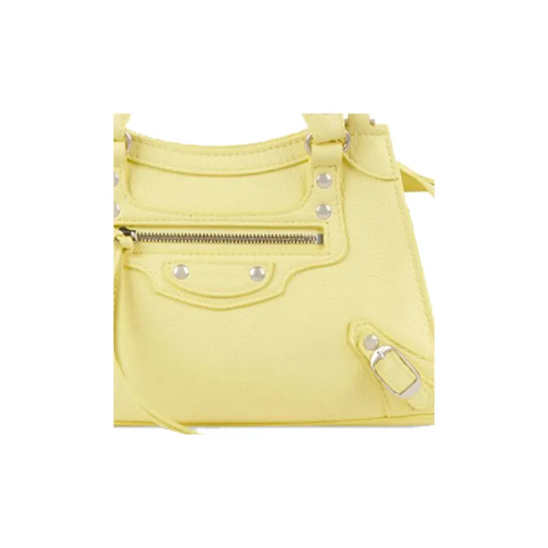 Balenciaga Neo Classic Cow Leather Handbag Mini Women's Yellow-5