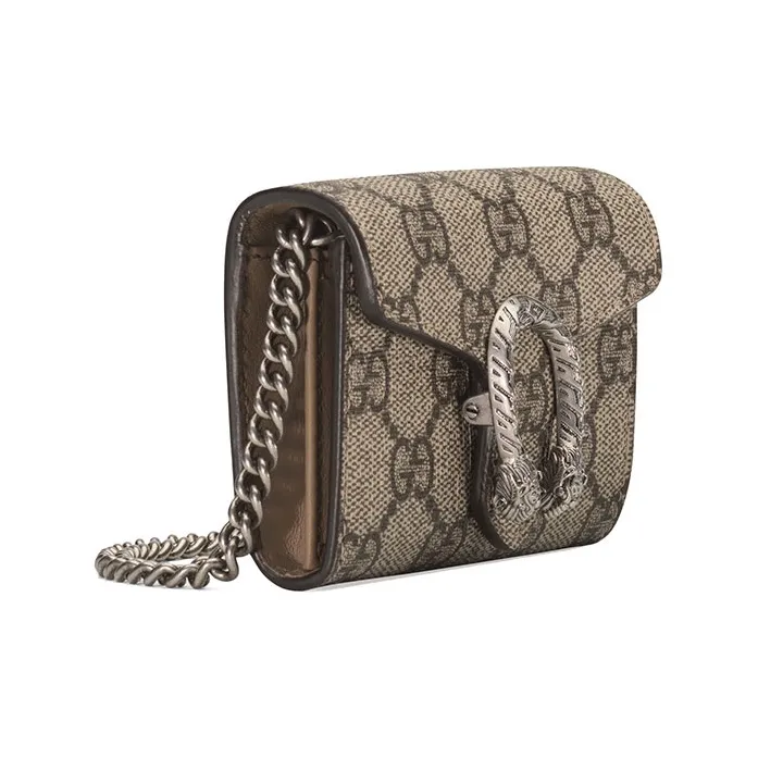 GUCCI Dionysus Canvas With Leather Handbags With Coin Purses Extra Mini Women's Beige & Ebony-1