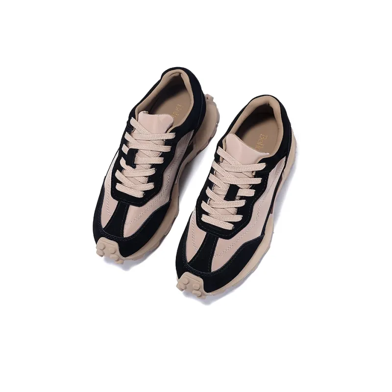 BELLALILY Wear-Resistant Height Increasing Low-Top Chunky Sneakers Women's-5