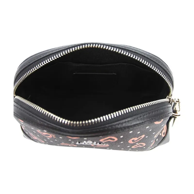 COACH PVC Dome Bag Crossbody Bag Small Size Women's Heart-Shaped Print Black-5