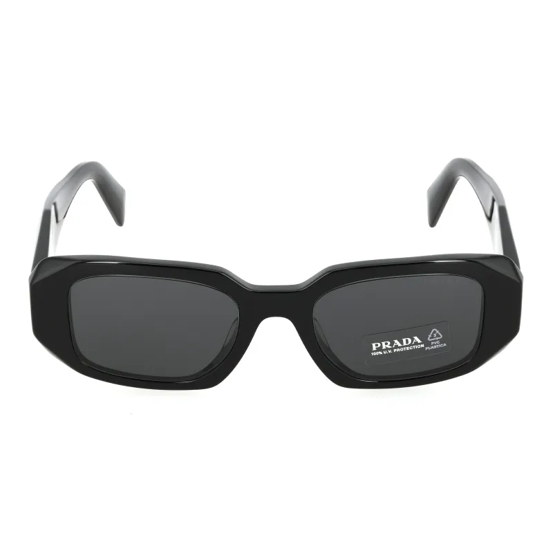 PRADA Acetate Irregular Shape Sunglasses Unisex Black-1