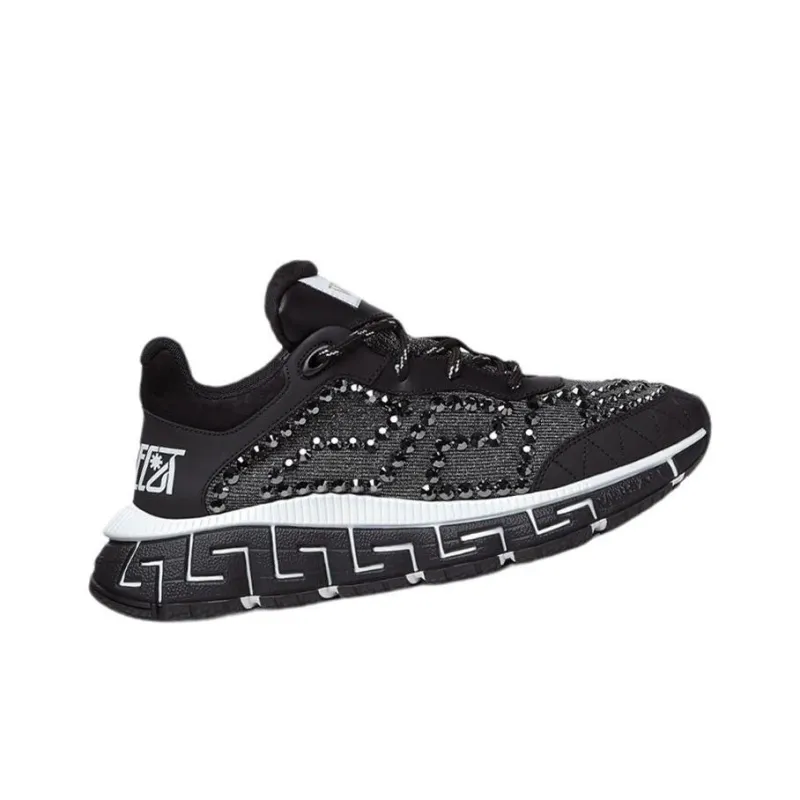 VERSACE Trigreca Crystals Black Grey White Women's-2