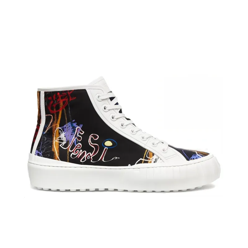 FENDI Fendi Force High Top Stylish Skateboarding Shoes Men's White-1