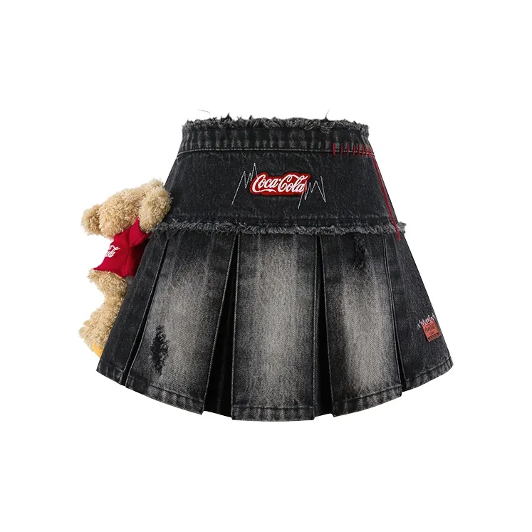 13 DEMARZO Denim Short Skirts Women's Black-1