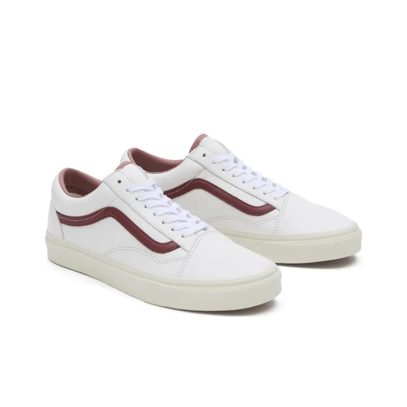 Vans Old Skool Premium Leather 'White Dark Red'-2