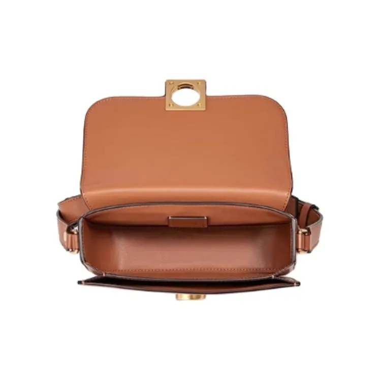 DISSONA Cow Leather Shoulder Bag Crossbody Bag Small Size Women's Brown/White/Black-2