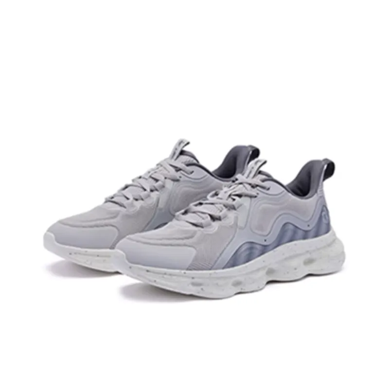 QIAODAN Wear resistant And Lightweight Low Top Running Shoes Men's Gray-2