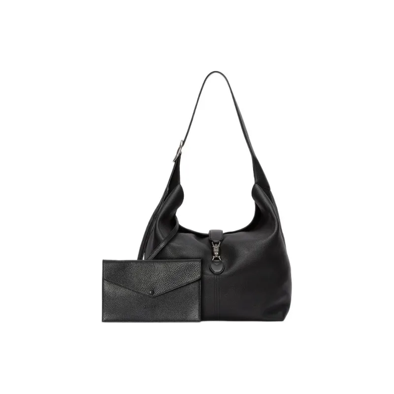GUCCI Jackie 1961 Leather Half Moon HOBO Shoulder Bag Unisex Black-1