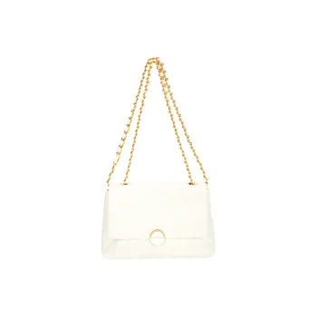 JANE KLAIN Synthetic Leather One Shoulder Crossbody Tote Women's White/Black