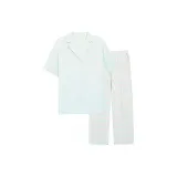 [Short-Sleeved Shirt and Pants]Blue Green