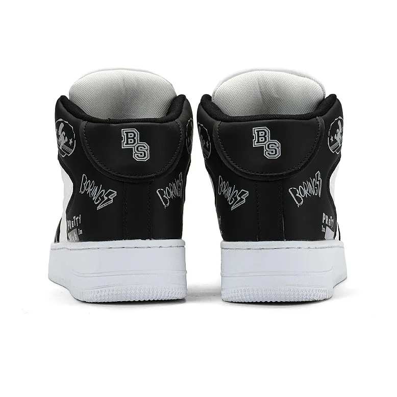 The Simpsons Skateboard Shoes Unisex High Top White/Black/Black & White-17