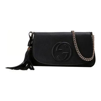 GUCCI Leather Crossbody Bags Shoulder Bags Women's Black