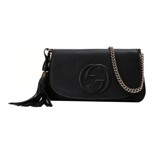 GUCCI Leather Crossbody Bags Shoulder Bags Women's Black