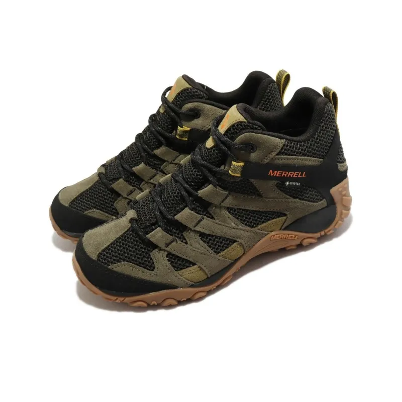 MERRELL Alverstone MID GORE-TEX Durable Breathable Mid-Top Outdoor Shoes Men's Black Brown-2