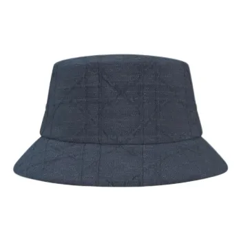 DIOR Cotton Polyester Polyamide Bucket Hats Women's Dark Blue