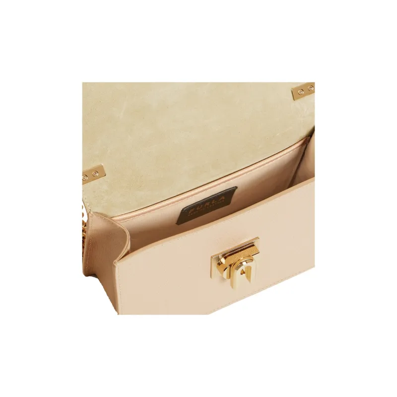 Furla Leather Chain Bag, Crossbody Bag Mini Women's Light Pink-3