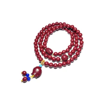 MOUNTAINS AND MANS Reconstructed Cinnabar Fortune Beaded Bracelet Women's