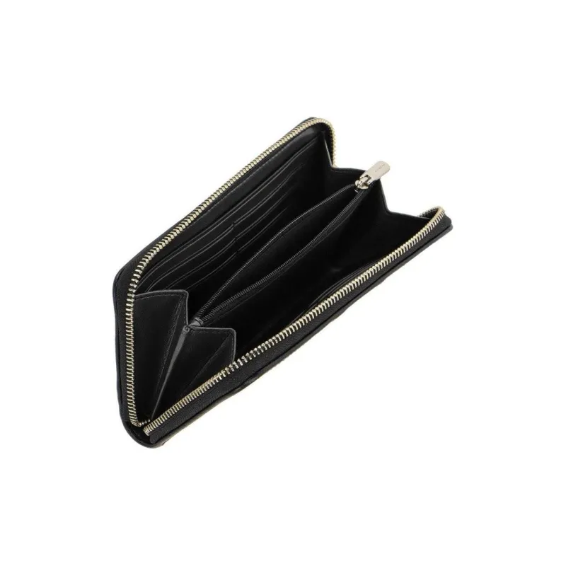 COACH Accordion Wallet Coated Canvas With Leather Wallet Small Size Men's Black-3