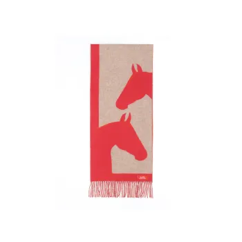 HERMES Knit Scarves Women's Red