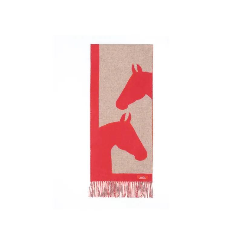 HERMES Knit Scarves Women's Red-0