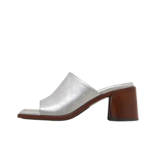 marine serre Ms Laminated-leather Mules