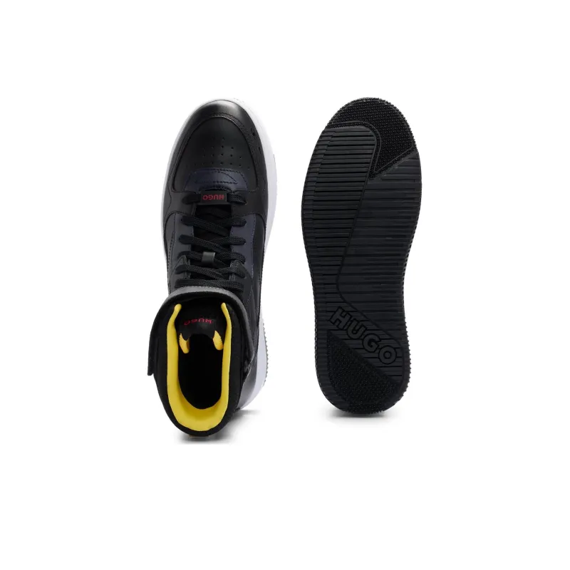 HUGO BOSS High-Top Skateboard Shoes Men's Black-4