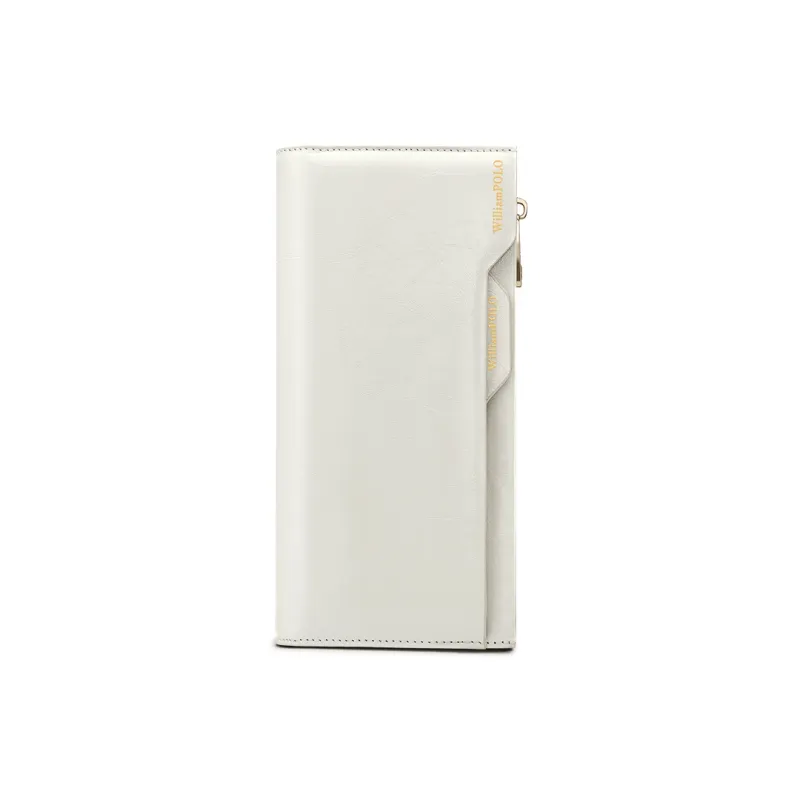 WilliamPOLO Cow Leather Cell Phone Pouch Wallet Regular Women's White/Red/Black/Gray-7