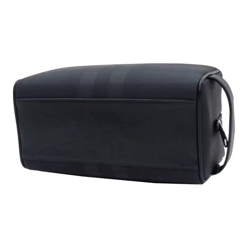Burberry Canvas With Leather Handbag Toiletry Bag Men's Charcoal Gray-6