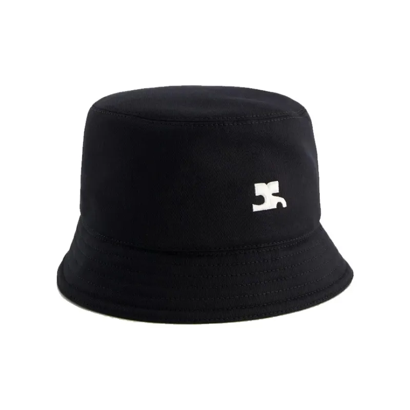 COURREGES Cotton Bucket Hats Unisex Black-1
