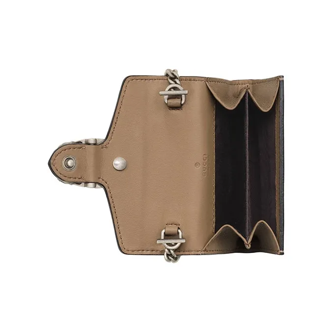GUCCI Dionysus Canvas With Leather Handbags With Coin Purses Extra Mini Women's Beige & Ebony-3