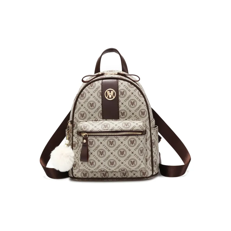 Weymond Soft Leather Travel Backpack Textured Korean Style Backpack Women's Khaki/Coffee/Earth Yellow-0