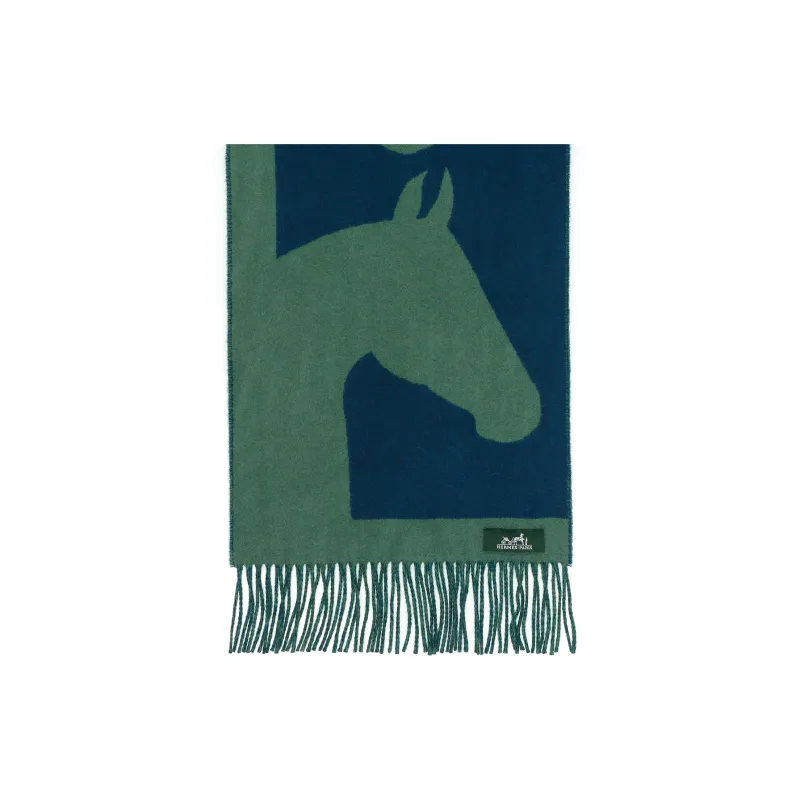 HERMES Knit Scarves Women's Green-2