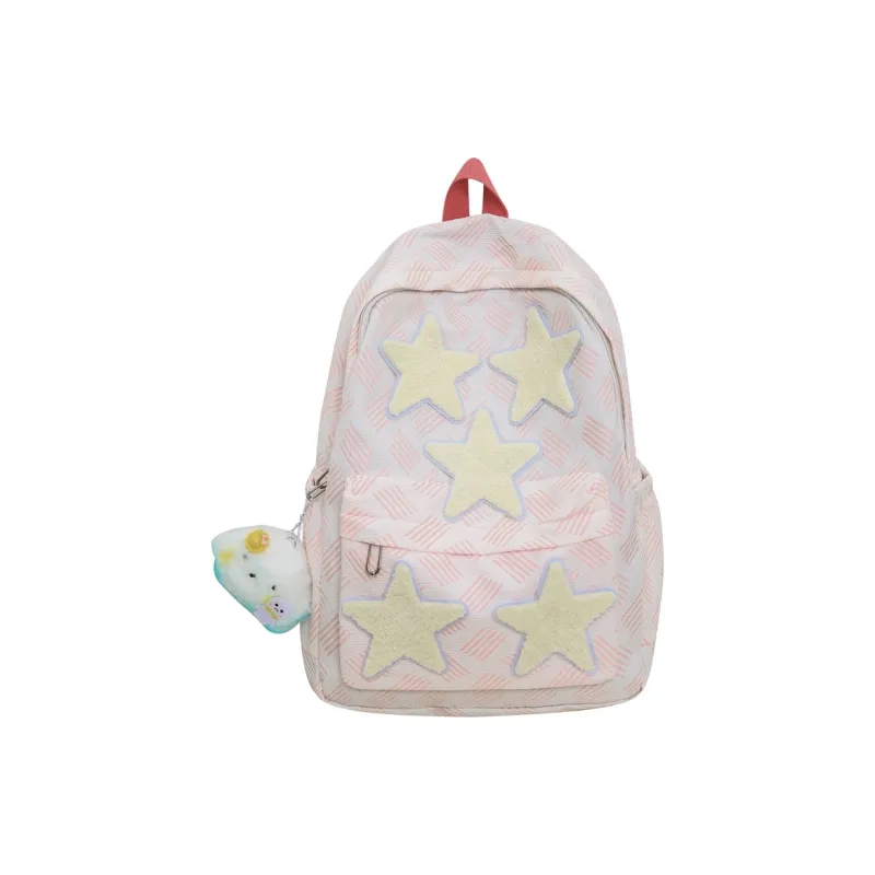 Parker Bear Nylon Backpack Unisex Gray/Blue/Green/Light Pink/Dark Pink-11