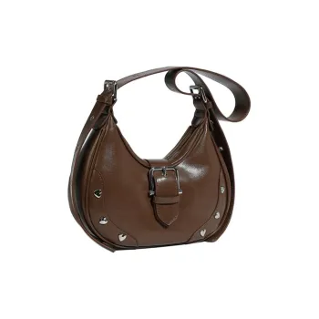Carksky PU Crossbody Bag Crescent Moon Bag Tote Shoulder Bag Regular Women's Brown/White/Black