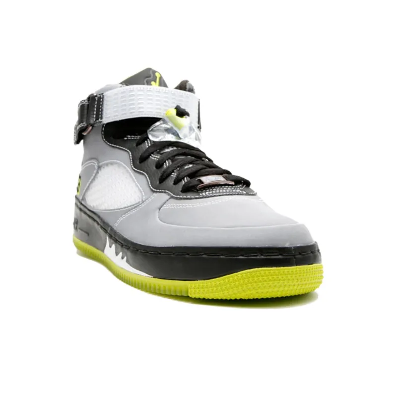 Jordan Air Jordan Fusion 5 Cushioning Wear-Resistant Mid-Top Basketball Shoes Men's White Gray Green-1