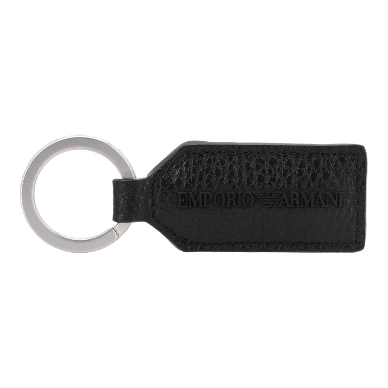 EMPORIO ARMANI Leather Keychain Card Holder Men's Black-4