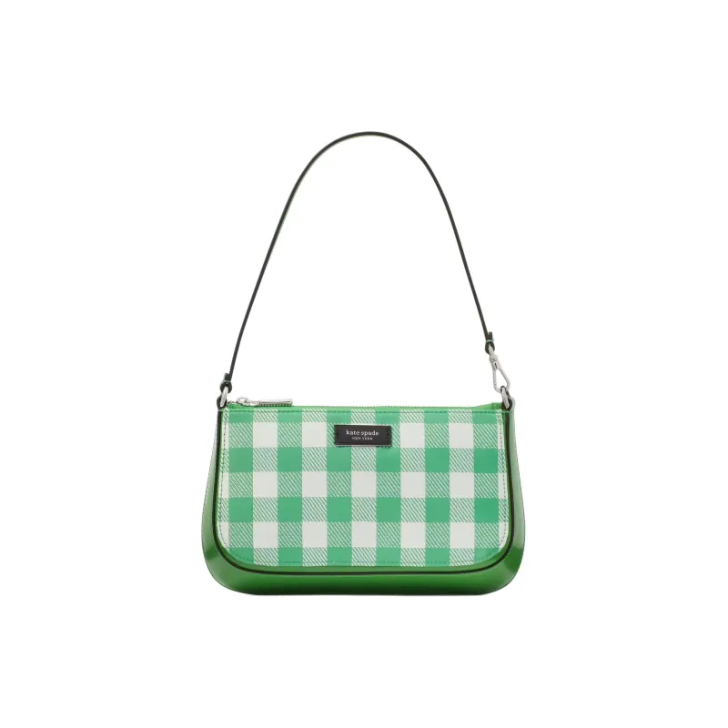 Kate Spade Sam Recycled Jacquard Fabric With Leather Clutch One Shoulder Handbag Mini Women's Green-0