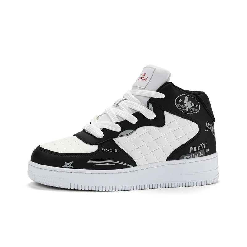 The Simpsons Skateboard Shoes Unisex High Top White/Black/Black & White-13