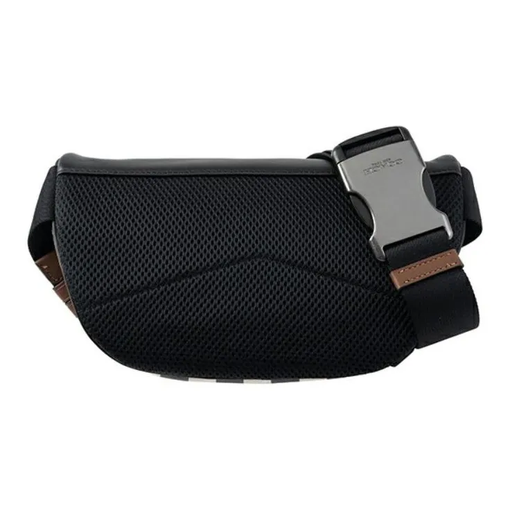 COACH Westway Canvas Leather Fanny Pack Crossbody Bag Sling Bag Medium Size Men's Black White-3