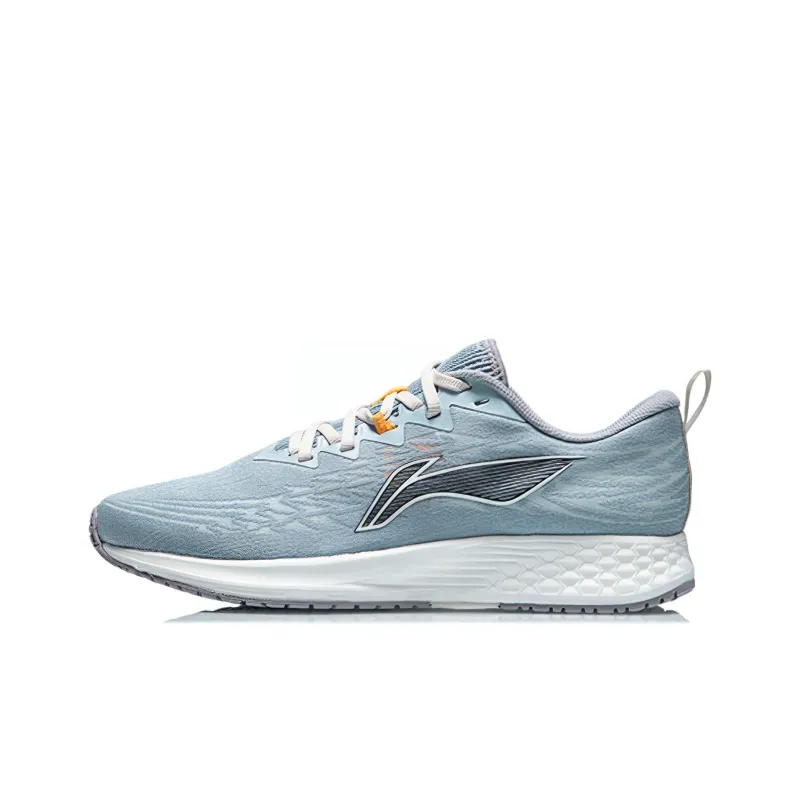 LiNing Red Hare 4 Cushioned Slip Resistant Breathable Low Top Running Shoes Men's Gray Blue-0